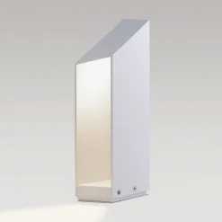 Sokkellamper ^ MARSET LED-sokkellampe Domus, højde 37 cm, hvid, aluminium
