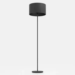 EGLO Gulvlamper|Gulvlamper > Maserlo gulvlampe, sort, højde 151 cm, stof/stål