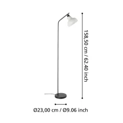 Gulvlamper|Gulvlamper ^ EGLO Matlock gulvlampe, højde 158 cm, grå/sort