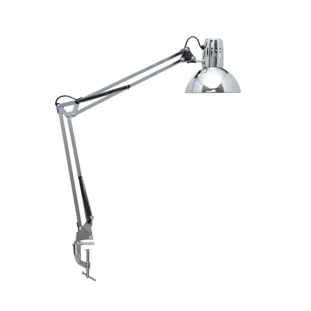 Maul Arbejdsrum/Kontor > study klemmelampe, skinnende sølv, højde 44 cm, metal
