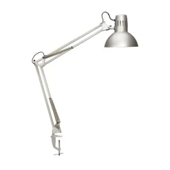 Arbejdsrum/Kontor|Bordlamper ^ Maul study klemmelampe, sølvfarvet, højde 44 cm, metal
