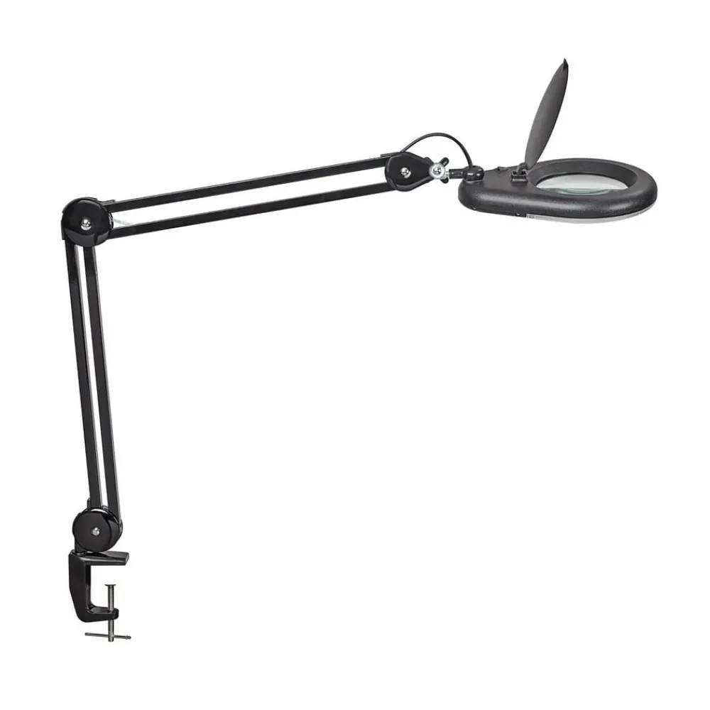 Maul Arbejdsrum/Kontor|Bordlamper > viso LED-forstørrelseslys, sort, højde 50 cm, klemme