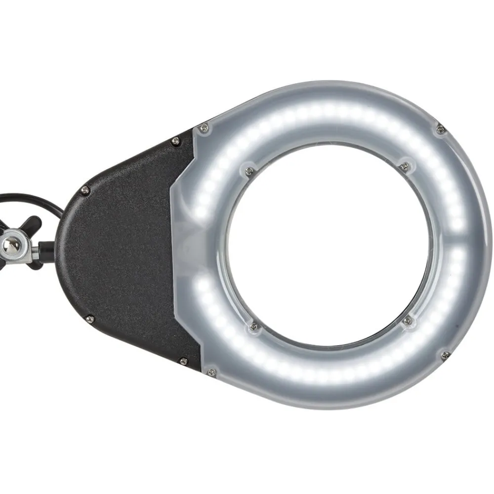 Maul Arbejdsrum/Kontor|Bordlamper > viso LED-forstørrelseslys, sort, højde 50 cm, klemme