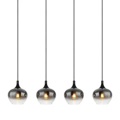 Globo Pendellamper > Maxy hængelampe, længde 100 cm, røggrå, glas, 4 lyskilder.