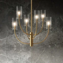 Pendellamper ^ Maytoni Arco hængelampe med 6 glasskærme