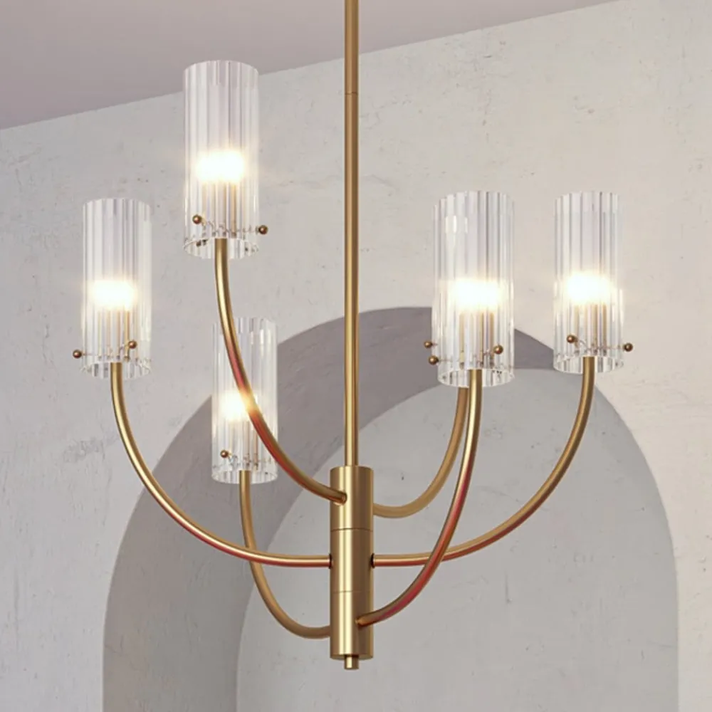 Pendellamper ^ Maytoni Arco hængelampe med 6 glasskærme