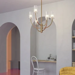 Pendellamper ^ Maytoni Arco hængelampe med 6 glasskærme