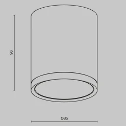 Loftlamper ^ Maytoni downlight Hoop, hvid, højde 10 cm, Ø 8,5 cm, aluminium GX53