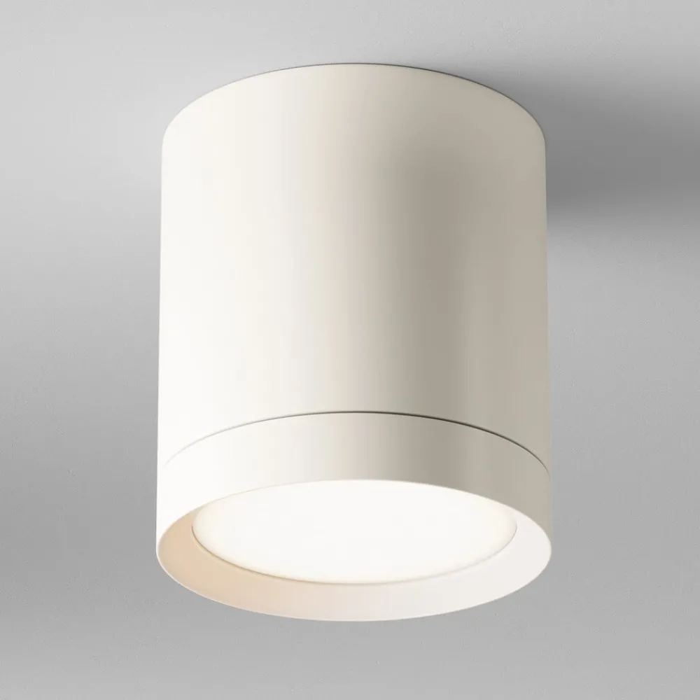 Loftlamper ^ Maytoni downlight Hoop, hvid, højde 10 cm, Ø 8,5 cm, aluminium GX53