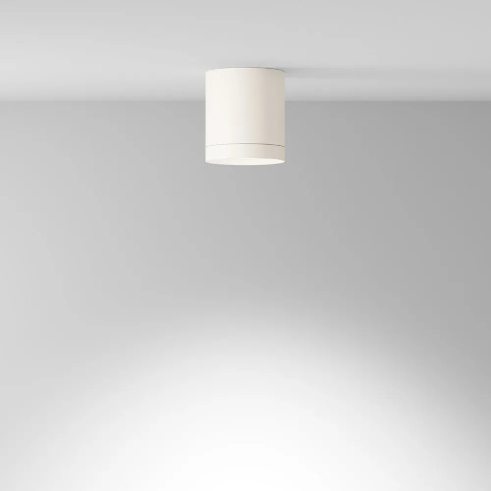 Loftlamper ^ Maytoni downlight Hoop, hvid, højde 10 cm, Ø 8,5 cm, aluminium GX53