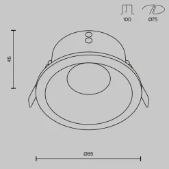 Maytoni Loftlamper|Loftlamper > forsænket loftlampe Zoom hvid Ø 8,5 cm aluminium IP65 GU10