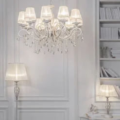 Maytoni Lysekroner > Grace lysekrone, hvid, 10 lyskilder, organza