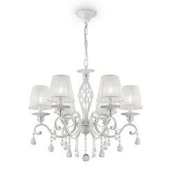 Maytoni Lysekroner > Grace lysekrone, hvid, 6 lyskilder, organza, E14