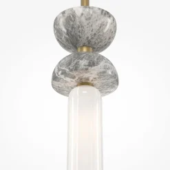 Maytoni Pendellamper > hængelampe Kyoto, guld, Ø 10 cm, marmor, glas