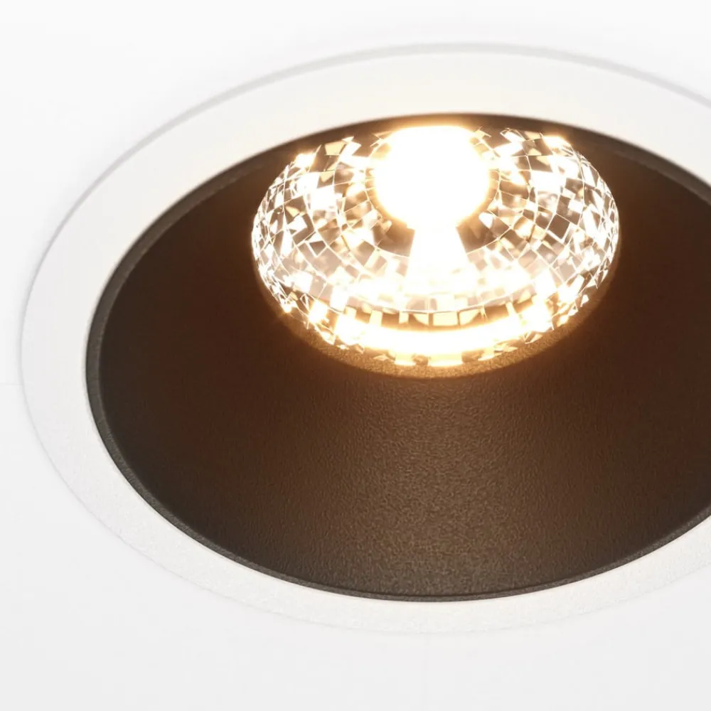 Maytoni Indbygningsspots > indbygningslampe Alfa, sort/hvid, Ø 8,5 cm, 15 W, 36°