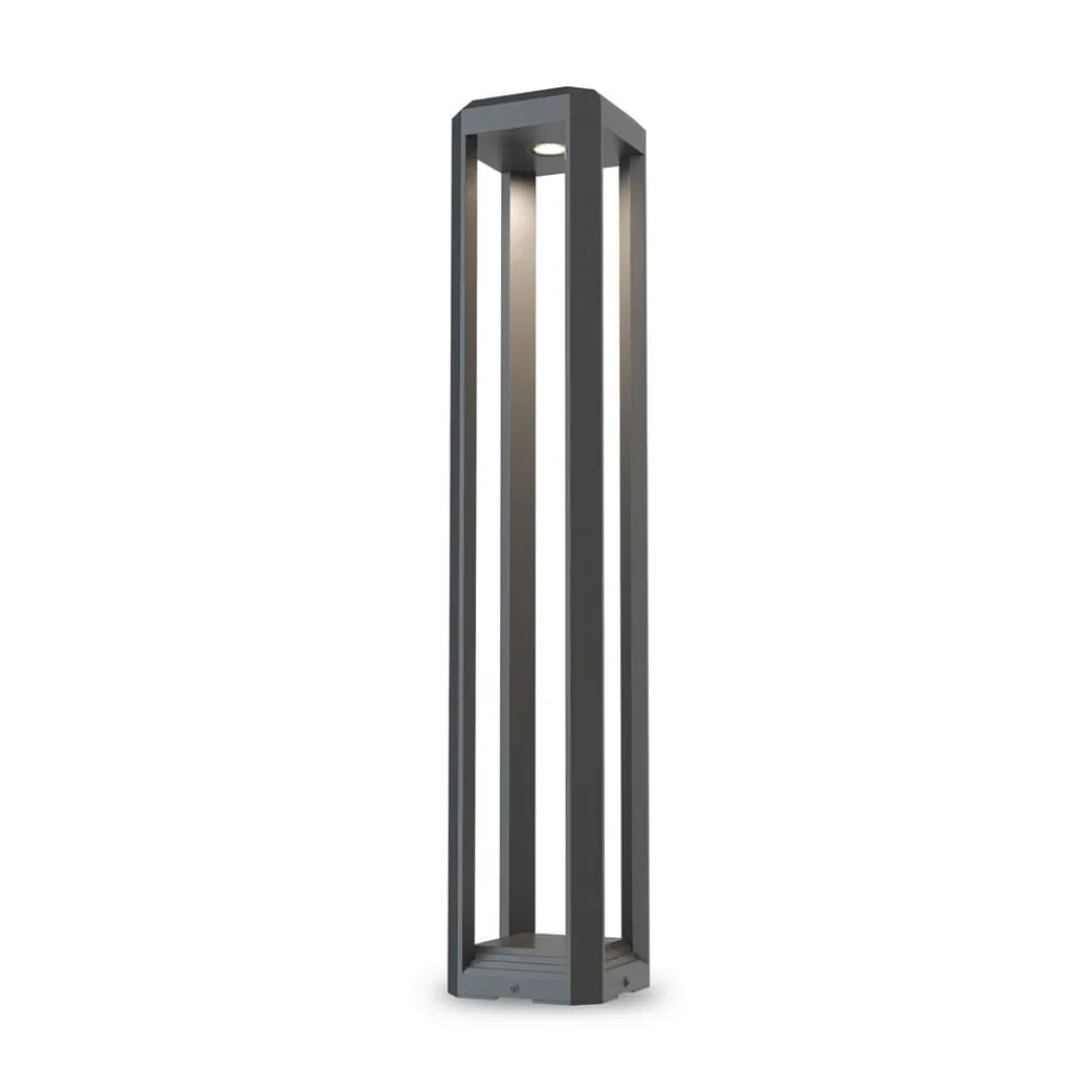 Maytoni Gadebelysning > LED-gadelampe Royal Mile, grå, højde 80 cm, aluminium