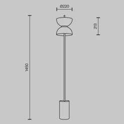 Maytoni Gulvlamper|Gulvlamper > LED-gulvlampe Kyoto, sort, højde 145 cm, marmor
