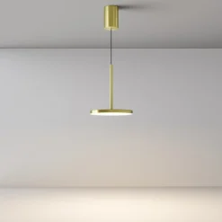 Maytoni Arbejdsrum/Kontor > LED-hængelampe Plato, messing, Ø 18,5 cm, aluminium