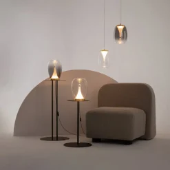 Pendellamper ^ Maytoni LED-hængelampe Splash, røggrå, Ø 20 cm, glas
