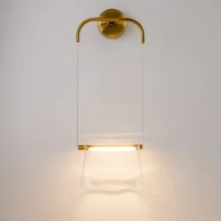Væglamper ^ Maytoni LED-væglampe Cabaret, messing/klar, metal/glas