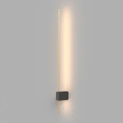 Væglamper ^ Maytoni LED-væglampe Pars, 62,3 cm, sort/guld, aluminium