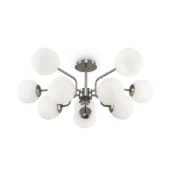 Maytoni Loftlamper > loftlampe Erich, nikkelfarvet, glas/metal 10 lyskilder.