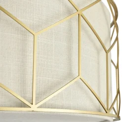 Loftlamper ^ Maytoni loftlampe Messina, Ø 57 cm, beige, linned