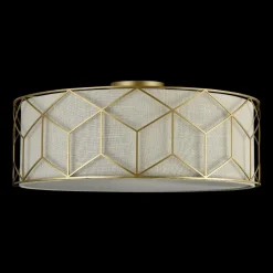 Loftlamper ^ Maytoni loftlampe Messina, Ø 57 cm, beige, linned
