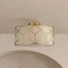 Maytoni Loftlamper > loftlampe Messina, Ø 43 cm, beige, linned