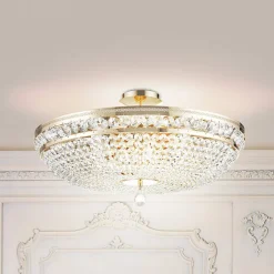 Maytoni Loftlamper > loftlampe Ottilia, Ø 65 cm, guldfarvet, krystal