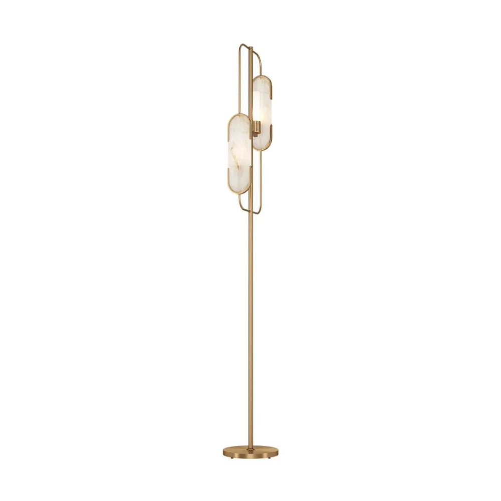 Gulvlamper|Gulvlamper ^ Maytoni Marmo gulvlampe, guldfarve/natursten