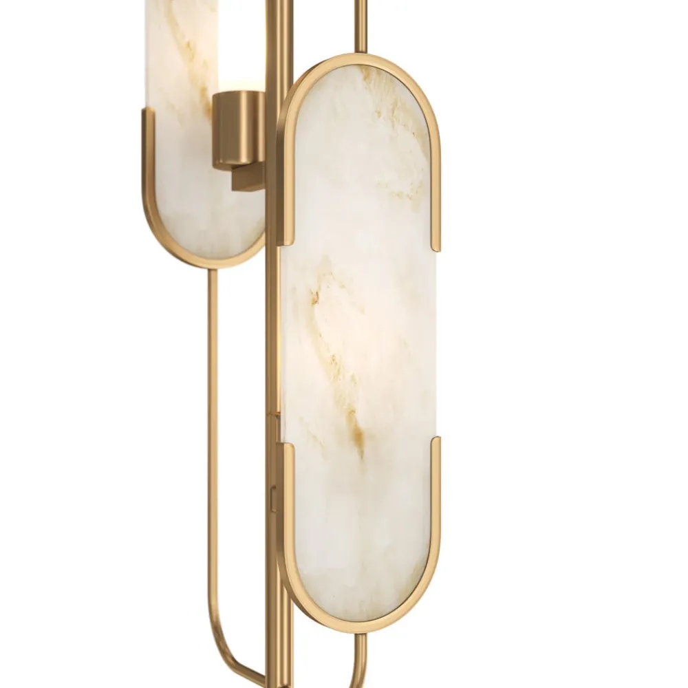 Gulvlamper|Gulvlamper ^ Maytoni Marmo gulvlampe, guldfarve/natursten