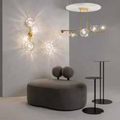 Maytoni Væglamper|Væglamper > Miracle væglampe, Ø 20 cm, messingfarvet, glas