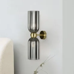 Maytoni Væglamper > væglampe Antic, 2 lyskilder, guld/grå, glas