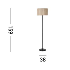 Searchlight Gulvlamper > Meadow gulvlampe, sort, brun, naturfiber, stål