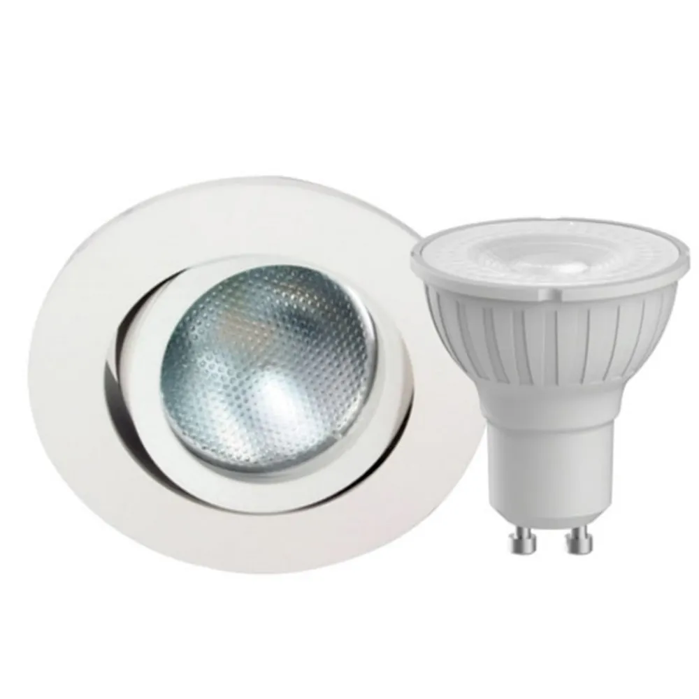 MEGATRON Loftlamper|Indbygningsspots > DecoclicSet LED-indb.ring GU10 4,2 W hvid