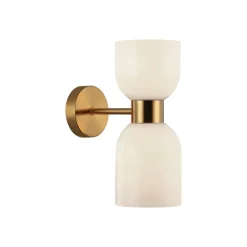 Viokef Væglamper > Memory væglampe, glas, bronze/hvid, 2-lys