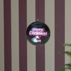 Julepynt ^ Konstsmide Christmas Merry Christmas 3D-hologramkugle, 64 LED'er