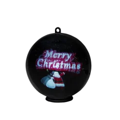Julepynt ^ Konstsmide Christmas Merry Christmas 3D-hologramkugle, 64 LED'er