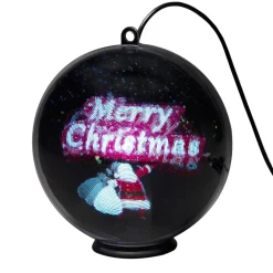 Julepynt ^ Konstsmide Christmas Merry Christmas 3D-hologramkugle, 64 LED'er