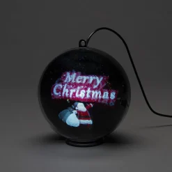 Julepynt ^ Konstsmide Christmas Merry Christmas 3D-hologramkugle, 64 LED'er