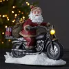 Dekorationsbelysning|Julepynt ^ STAR TRADING Merryville LED-dekolampe, julemand på motorcykel