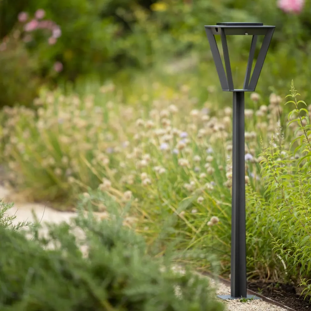 Les Jardins Solcelle Lampe Med Sensor|Solcellelamper > Metro LED-gadelampe med solcelle og sensor, grå