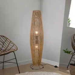 Reality Leuchten Gulvlamper > Miki gulvlampe, brun, højde 103 cm, papir
