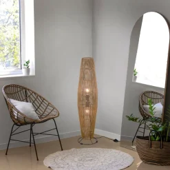 Reality Leuchten Gulvlamper > Miki gulvlampe, brun, højde 103 cm, papir
