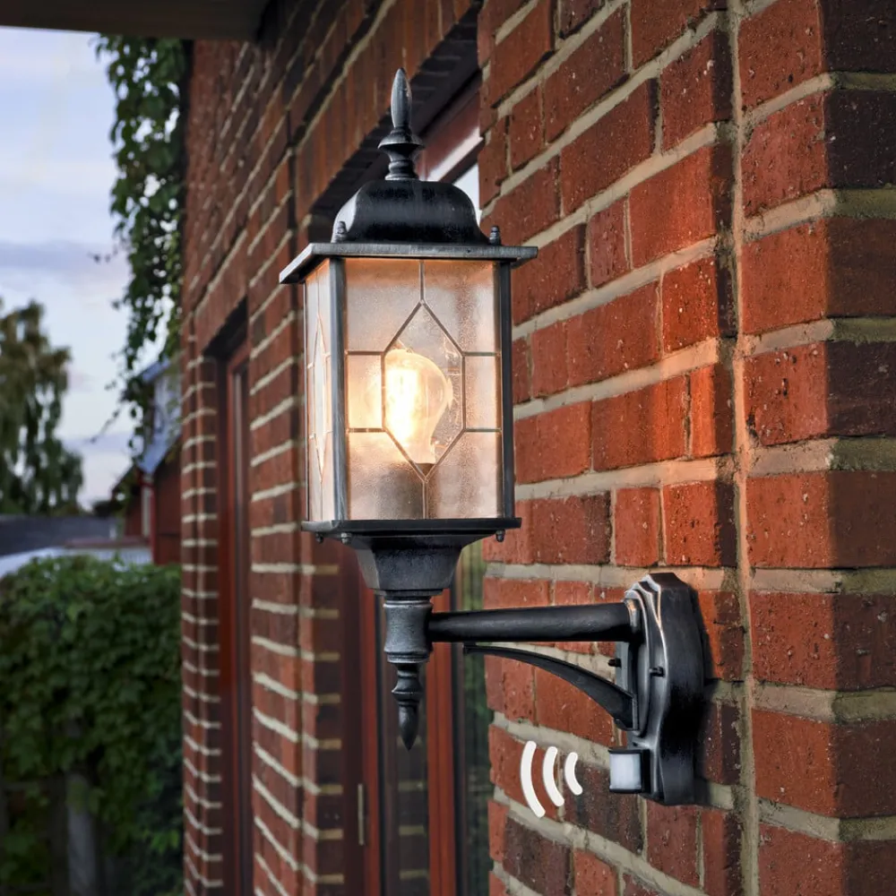 Væglampe Med Sensor|Væglamper ^ Konstsmide Milano udendørs væglampe med bevægelsessensor