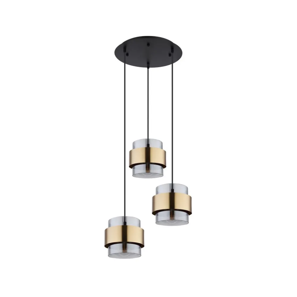 Pendellamper ^ Globo Milley hængelampe, Ø 45 cm, messingfarvet, 3 lyskilder, metal