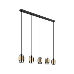 Globo Pendellamper > Milley hængelampe, længde 105 cm, messingfarvet, 5 lyskilder.