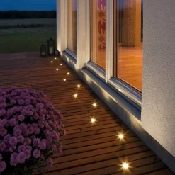 Nedgravet Udebelysning ^ Konstsmide Mini-LED-nedgravningsspot, 6 stk., flad