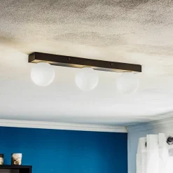 Markslöjd Loftlamper|Loftlamper > Mini loftlampe til bad, 3 lyskilder, sort, glas/metal